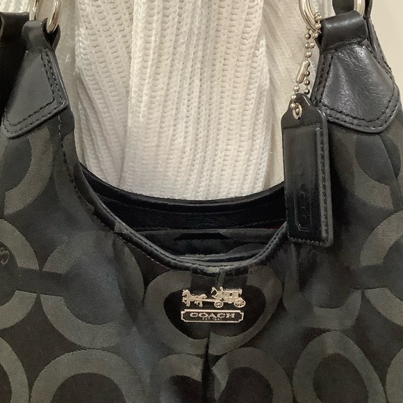 Coach Black Monogram Shoulder Bag - Picture 2 of 10